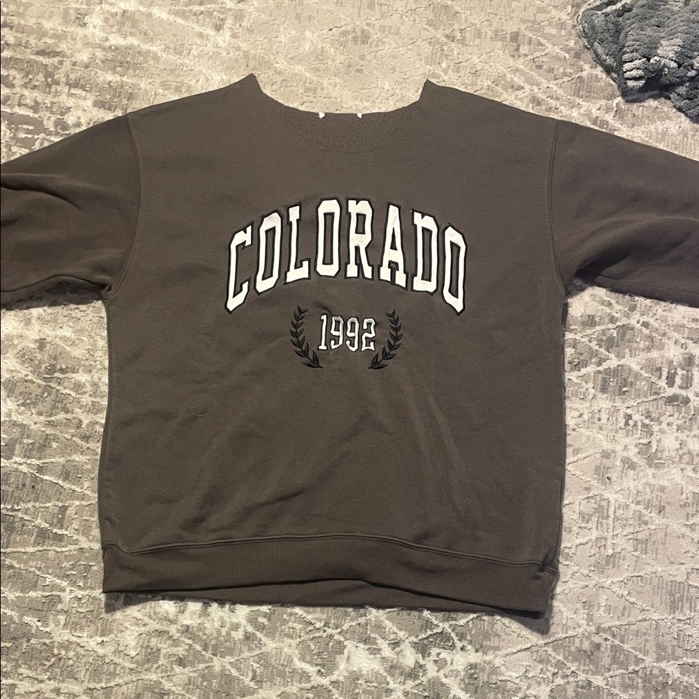 Urban Outfitters Brown Off-the-Shoulder Sweater